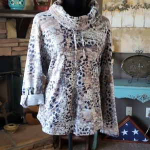 Animal Print Cowl Neck Top